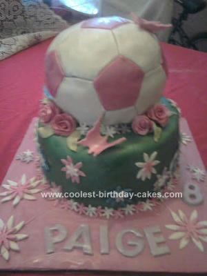 Homemade Girls Football Cake