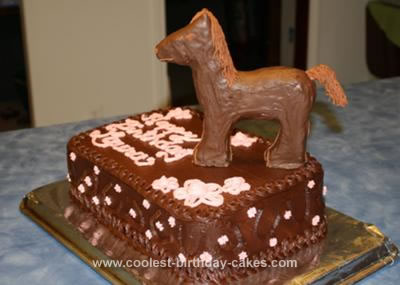 Homemade Girly Chocolate Horse Cake
