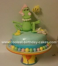 Homemade Girly Frog Birthday Cake