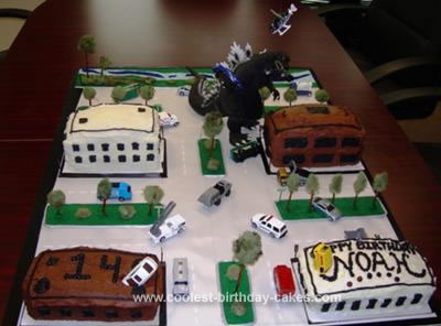 Homeade Godzilla Birthday Cake