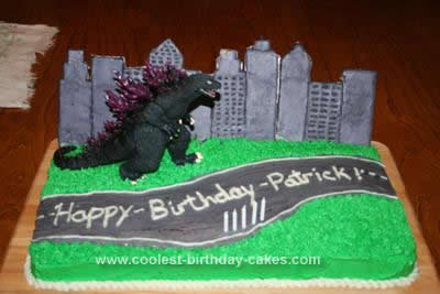 Homemade Godzilla Birthday Cake