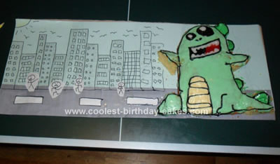 Homemade Godzilla Birthday Cake