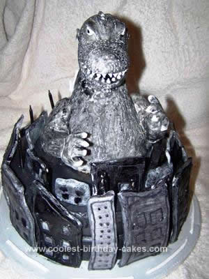 Homemade Godzilla Birthday Cake Design