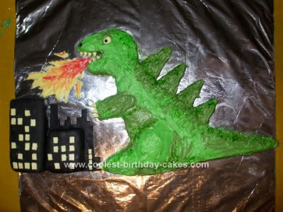 Homemade Godzilla Cake