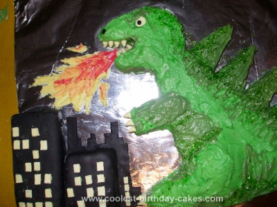 Homemade Godzilla Cake