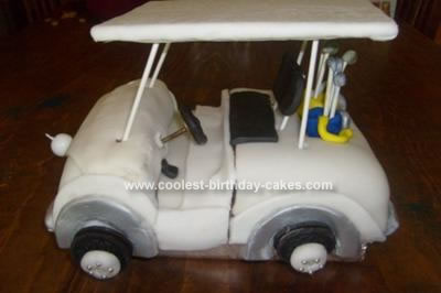 Homemade Golf Cart Birthday Cake