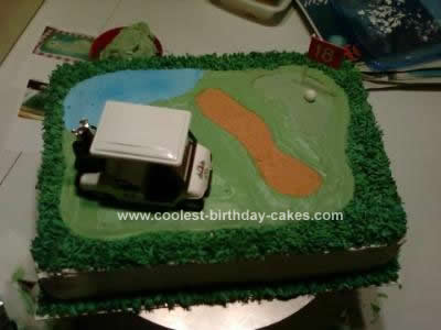 Homemade Golf Course Birthday Cake