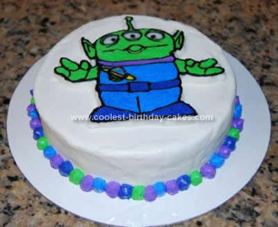 Homemade Green Alien Cake Toy Story