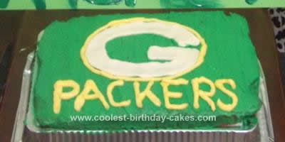 Homemade Green Bay Packers Birthday Cake