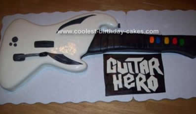Homemade Guitar Hero Birthday Cake
