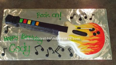 Homemade Guitar Hero Cake