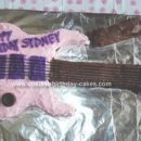 Homemade Pink Guitar With Microphone Cake