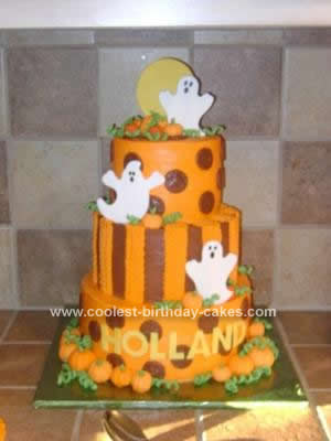 Homemade Halloween Ghost Birthday Cake