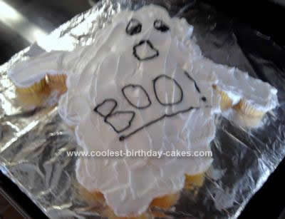 Homemade Halloween Ghost Cake