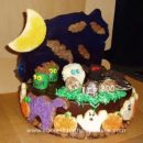 Homemade Halloween Graveyard Cake