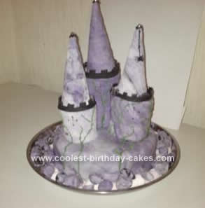 Homemade Halloween Haunted Castle Cake