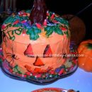 Homemade Halloween Jack O Lantern Cake