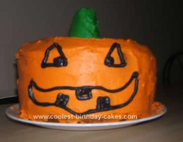 Homemade Halloween Pumpkin Cake