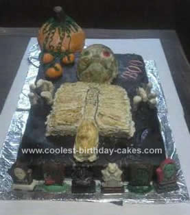 Homemade Halloween Skeleton Birthday Cake