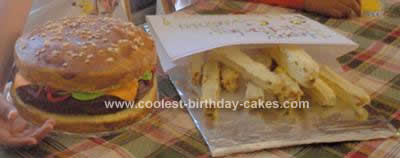 Homemade Hamburger and Fries Birthday Cake Design