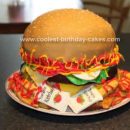 Homemade Hamburger and Fries Cake