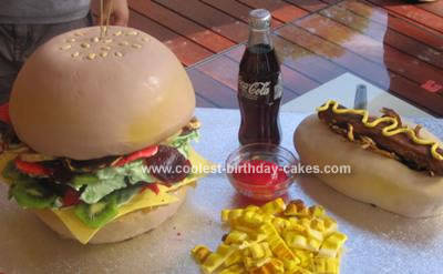 Homemade Hamburger And Hot Dog Cakes