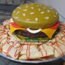 Homemade  Hamburger Birthday Cake