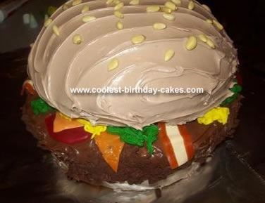 Homemade Hamburger Birthday Cake