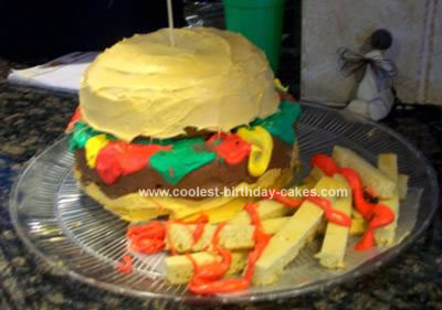 Homamade Hamburger Birthday Cake