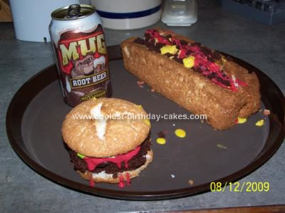 Homemade Hamburger and Chilidog Birthday Cake
