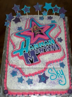 Homemade Hannah Montana Birthday Cake