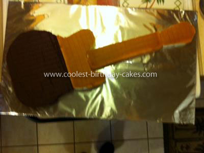 Homemade Hannah Montana Electric Guitar Cake