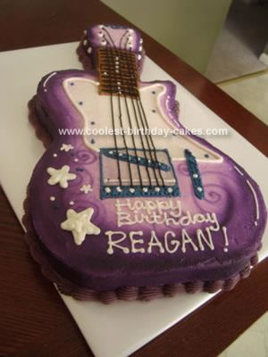 Homemade Hannah Montana Electric Guitar Cake