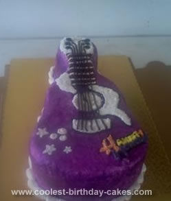 Homemade Hannah Montana Guitar Birthday Cake