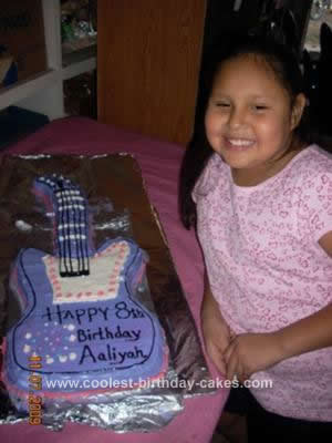 Homemade Hannah Montana Guitar Birthday Cake