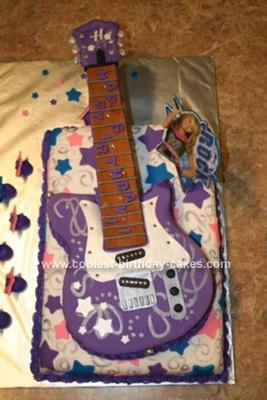 Homemade Hannah Montana Guitar Cake