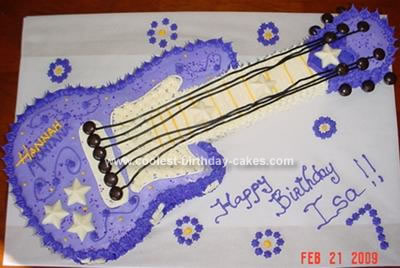 Homemade Hannah Montana Guitar Cake