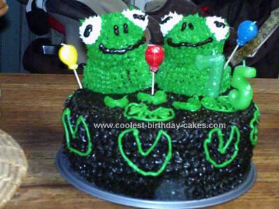 Homemade  Happy Frogs Cake