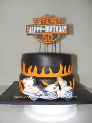 Homemade Harley Davidson Birthday Cake