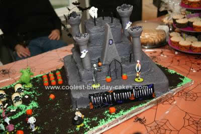 Homemade Haunted Castle Cake