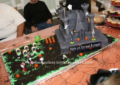 Homemade Haunted Castle Cake