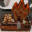 Homemade Haunted House Birthday Cake