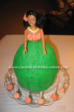 Homemade Hawaiian Doll Birthday Cake Design