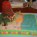 Homemade Hawaiian Luau Birthday Cake