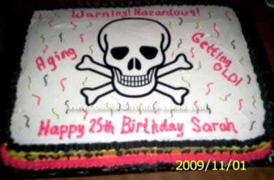 Homemade Hazardous Skull Birthday Cake