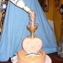 Coolest Hearts and Champagne Anniversary Cake