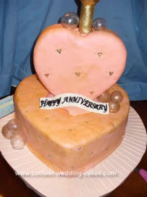 Coolest Hearts and Champagne Anniversary Cake