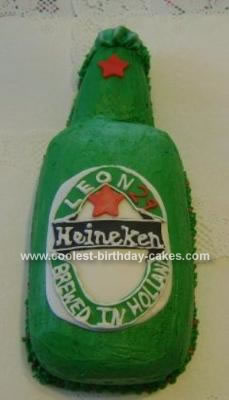 Homemade Heineken Beer Bottle Birthday Cake