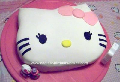 Homemade Hello Kitty 1st Birthday Cake