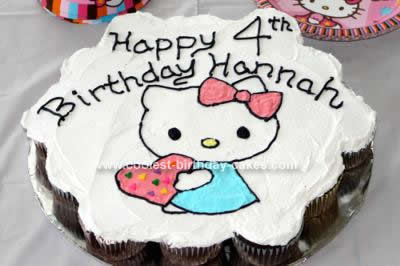 Homemade Hello Kitty 4th Birthday Cake